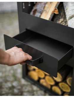 Gartenofen Dahme mit Feuer im Garten